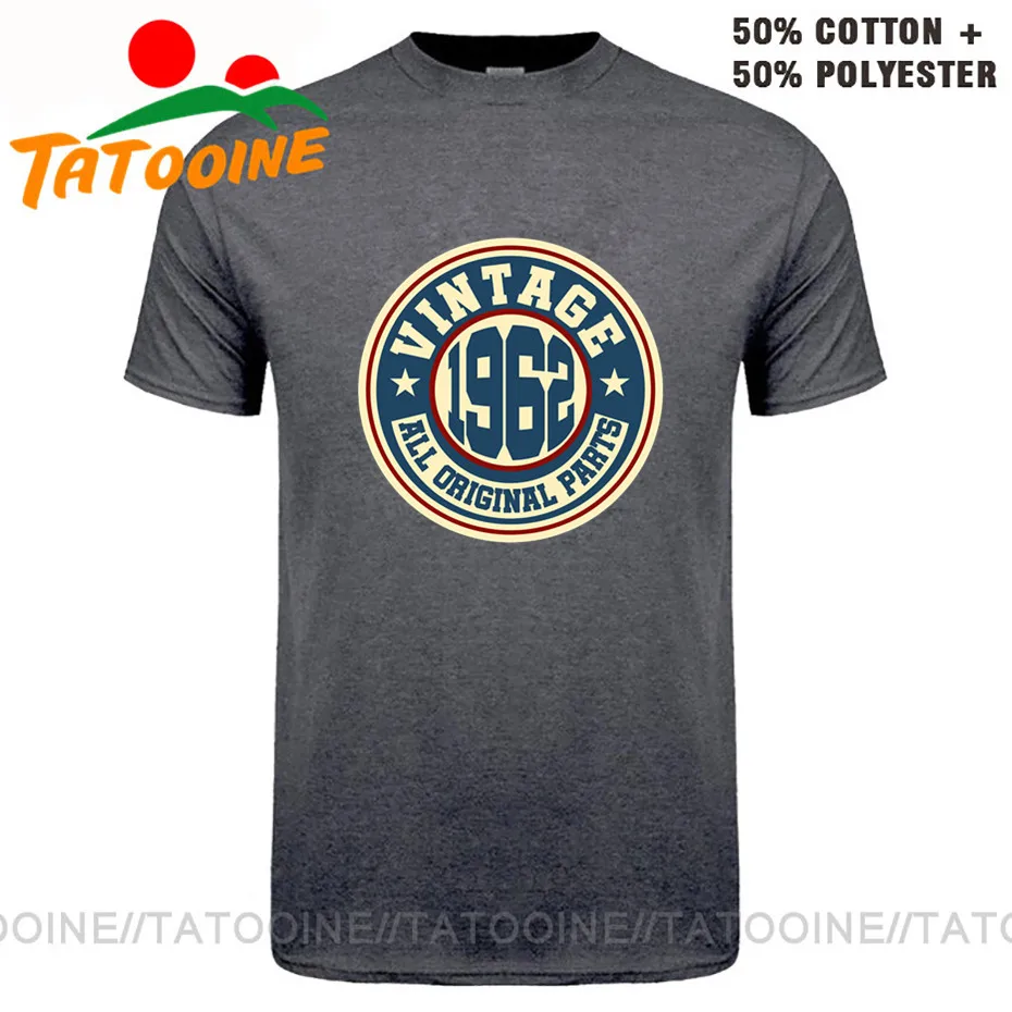 Tatooine Derliaus 1962 Visos Originalios Dalys, marškinėliai vyrams Retro Gimė 1962, T-shirt 60s Drabužiai Pagaminti 1962 marškinėlius Hipster Viršūnes Tee