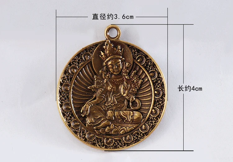 Tibeto vario Graviruotas Žalioji Tara Bodhisatvos Amuletas Pakabukas