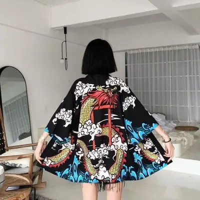 Tradicinis Japonų Kimono Laisvas Megztinis Cosplay Palaidinė 2020 Moterų Retro Streetwear Vyrų Kimono Megztinis Azijos Drabužių