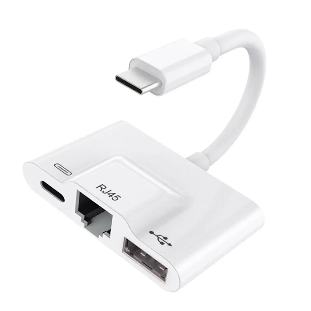 USB-C 3-Port Daugiafunkcinis Adapteris, Splitter USB-C RJ-45 Ethernet OTG LAN Laidinio C Tipo Tinklo Adapteris, skirtas 