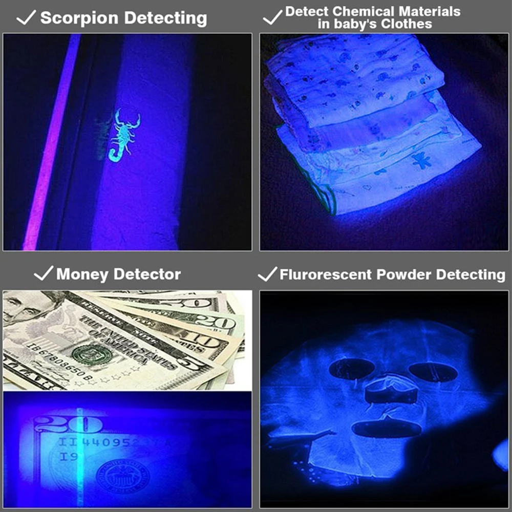 Ultra Violet LED Žibintuvėlis Mini 9 LED UV Žibintuvėlis Ultra Violet Nematomas Rašalas Žymeklis Aptikimo UV Lempos Šviesos Fakelas