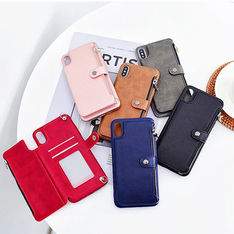 Užtrauktukas Piniginė kišenėje Crossbody telefono dėklas, Skirtas Samsung Galaxy note 8 9 10 S10 S8 S9 plus S10E pečių maišą kortelės atveju su grandinės