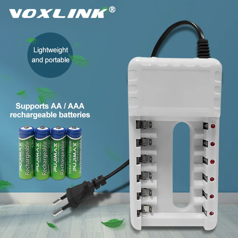 VOXLINK Baterijos Kroviklis protingas 6slots ES kištukas AA/AAA Ni-MH Baterijas nuotolinio valdymo pultas mikrofonas kamera