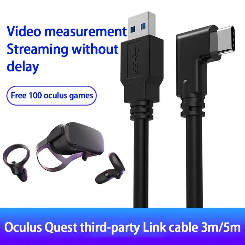 VR Priedai Oculus Quest 2 VR Ausines Duomenų Eilutė Įkrovimo Kabelis USB Tipo C 3.0 Duomenų Perdavimo USB-A Tipo C Kabelio, 5m 4m 3m