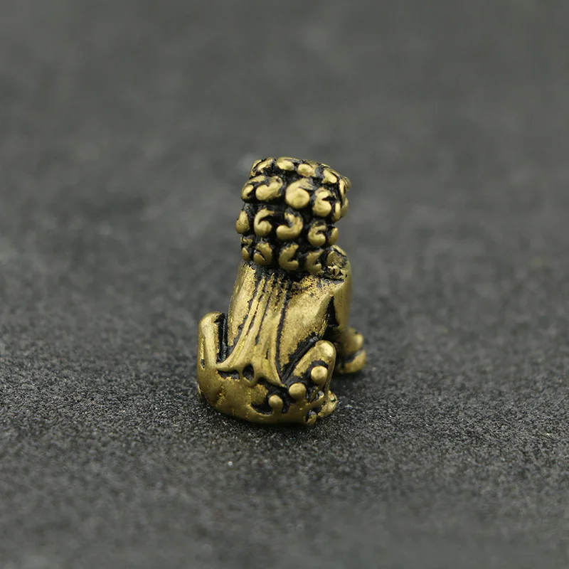 Vario Kolekcijos Mini Liūtas Gryno Žalvario Senovinių Gyvūnų Dizainas Kinijos Fengshui Namų Puošybos Ornamentais Žvėris Qilin Stalo Dekoras