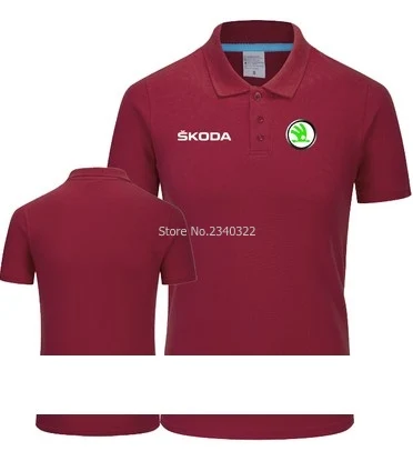 Vyno spalva Vasarą didelių viešųjų Skoda polo marškinėliai automobilių standartas 4s parduotuvė darbo drabužius, drabužius trumpomis rankovėmis