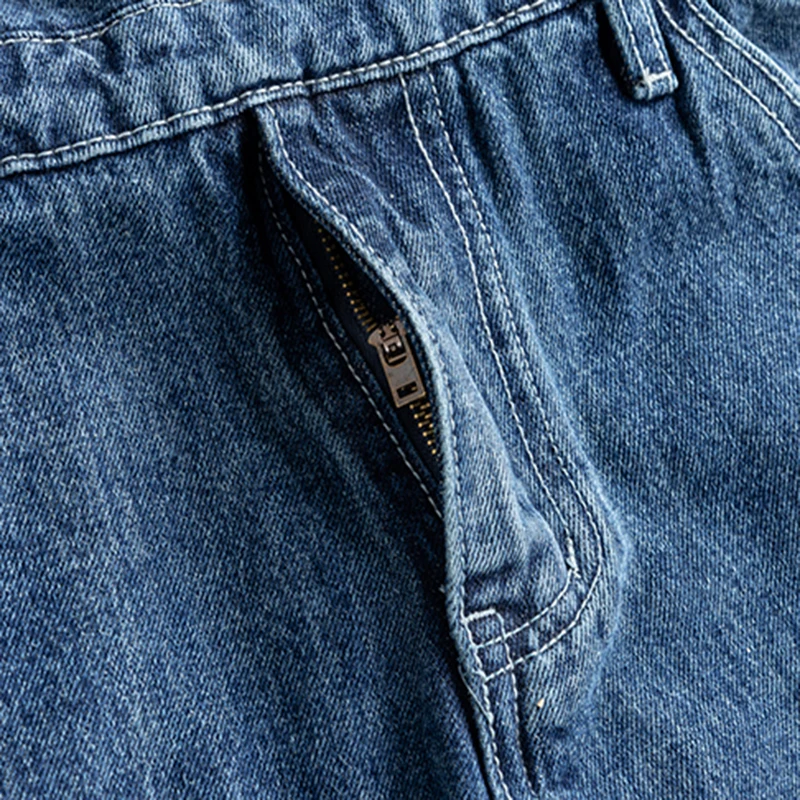 Vyrų klasikinis didelis kišenėje mėlyna džinsinio audinio kombinezonai su antkrūtiniais Prarasti atsitiktinis tiesūs džinsai Krovinių kelnės Jumpsuits