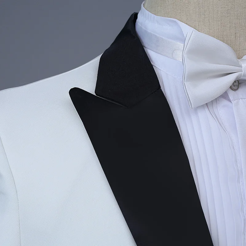 Vyrų kostiumas vyriški laisvalaikio vieną sagtį plonas kombinezonas dviejų dalių kostiumas (striukė + kelnės) kokybės vestuvių jaunikis groomsmen suknelė