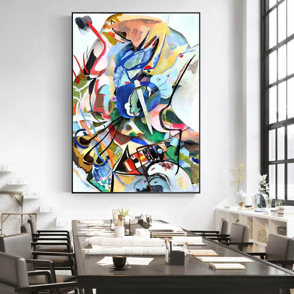 Wassily Kandinskis Abstrakčios Drobės Meno Paveikslų, Plakatų ir grafikos Garsaus Kūrinio Atgaminimą Sienos Nuotraukas Namų Puošybai
