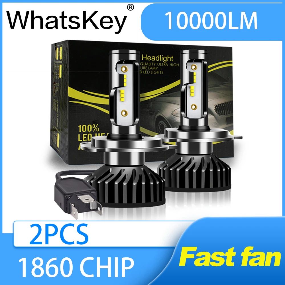 WhatsKey Mini 1860 H4 100W 10000LM LED H7 Canbus H1 H3 H8 H11 9005 HB3 9006 HB4 6000K Automobilių Stilius Auto Rūko Žibintai Lemputės