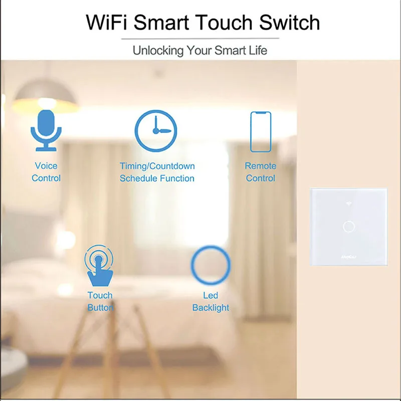 WiFi Sienos Jutiklinio Jungiklio, Smart Šviesos Jungiklis Veikia Su Alexa Echo 