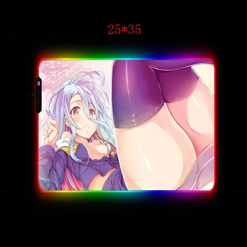 XGZ Sexy Anime Mergina XL RGB Didelis Žaidimų Pelės Padelį, Klaviatūrą su Led Apšvietimu Kompiuterinių žaidimų Didelis Mause Pagalvėlės PC Biuro Stalas Kilimėlis