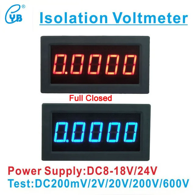 YB5145BI DC Atskirai Voltmeter 4 1/2 LED Skaitmeninis voltmetras 5 Bitus 200mV/2V/20V/100V/200V/300V/600V 12 Voltų metrų Testeris 4.5