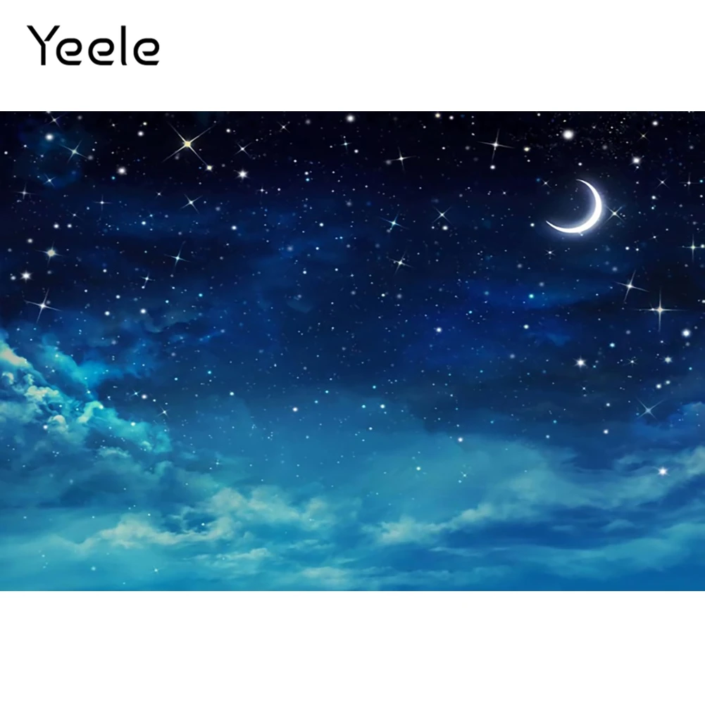 Yeele Žvaigždėtas Dangus Star Debesis, Mėnulį Kūdikio Gimtadienio Fonas Fotografijai Užsakymą Fotografijos Fone Fotostudija Rekvizitai