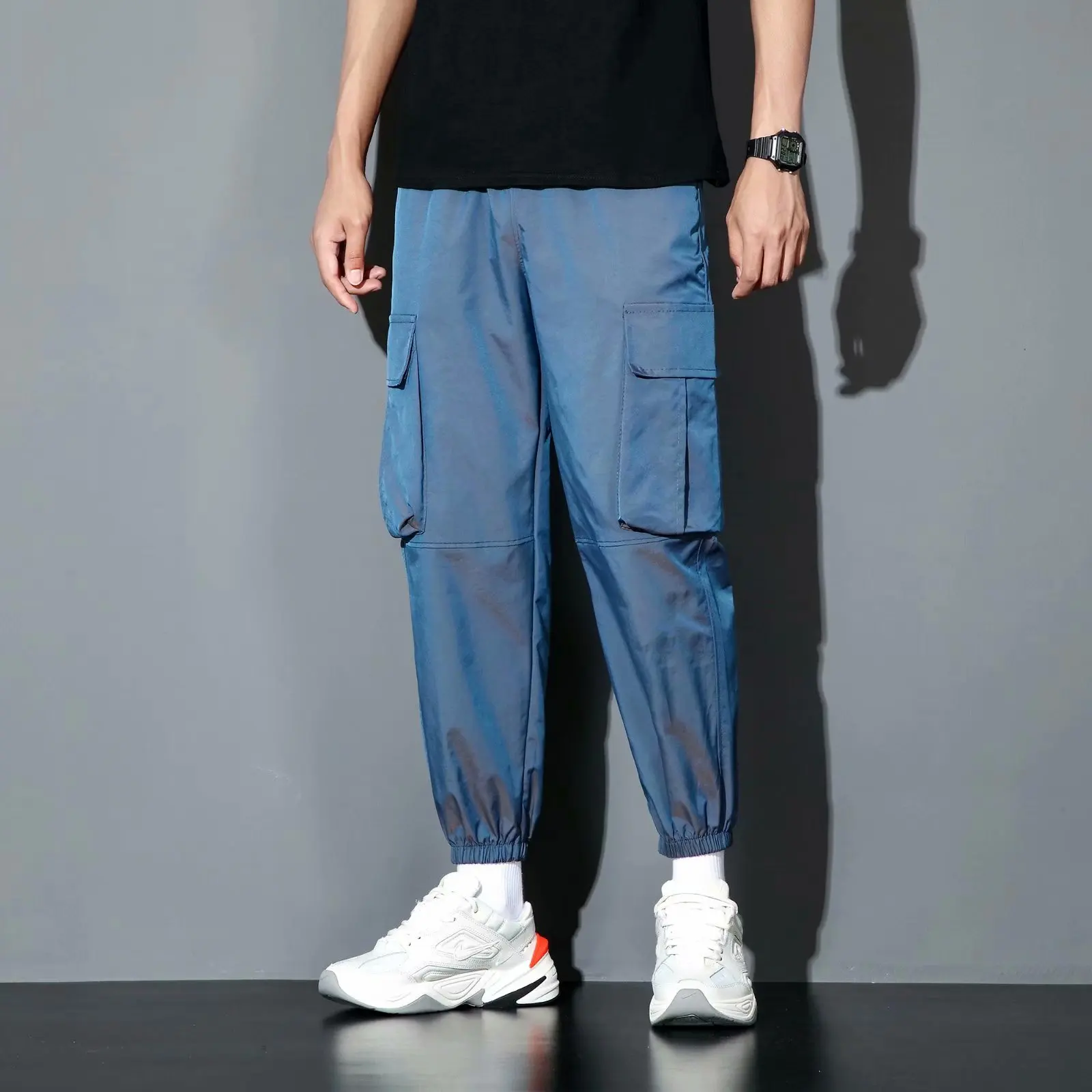ZAZOMDE Streetwear vyrų Krovinių Kelnės Vyrams Atspindintis Prarasti Hip-Hop Atsitiktinis Pants Mens Haremas Ziajać 2020 Sweatpant Vyrų Devintojo kelnės