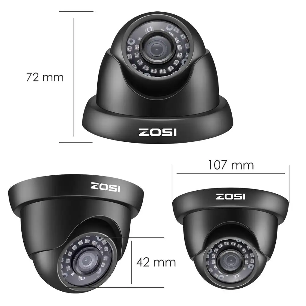 ZOSI H. 265 TVI VAIZDO Kamera 5MP Super HD Dome Saugumo Lauko Stebėjimo Kamera, VAIZDO Naktinio Matymo Vaizdo Stebėjimas