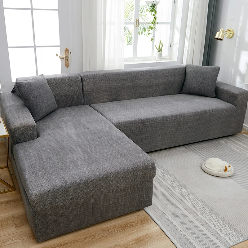 Šiuolaikinės vientisos Spalvos Sofa Cover Elastinga Ruožas Viskas įskaičiuota Sofos Padengti Kambarį Kampe L-formos Sofa Cover 1/2/3/4 Sėdynės