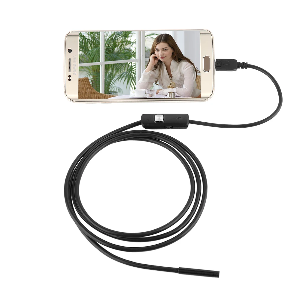 1/2m 5.5 mm/7mm Endoskopą Kamera, USB, Android Endoskopą Vandeniui 6 LED Borescope Gyvatė lankstus Tikrinimo Kamera, Skirta 