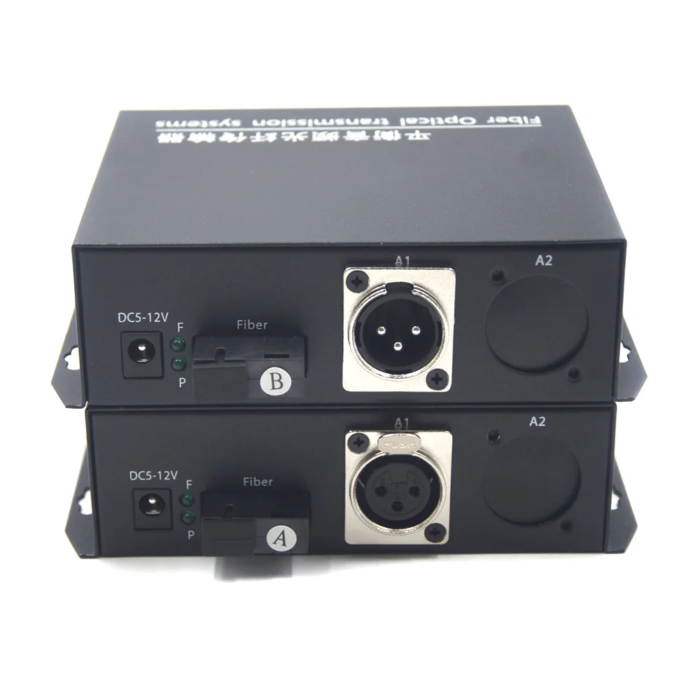 1 Kanalo Subalansuoto Garso šviesolaidžio Extender Media Converter, subalansuota XLR Garso per Optinio Pluošto Siųstuvas ir Imtuvas