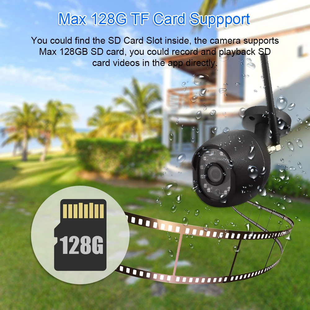 1080P IP Kamera, Wifi HD Lauko Infraraudonųjų spindulių Vaizdo Stebėjimo kamerų su Naktinio Matymo Garso Įrašo P2P Onvif namuose vaizdo kamera
