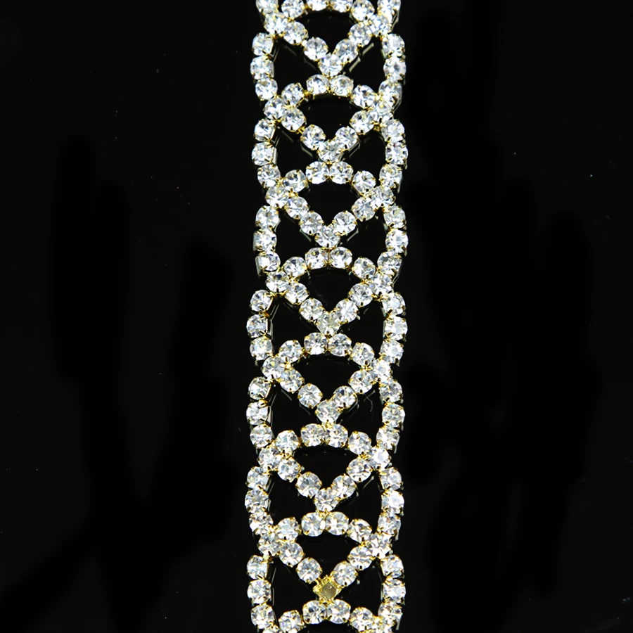 10Yards 22mm Diamante kalnų krištolas, Sidabro Kristalų Grandinės Apdaila Kostiumų Siuvimas