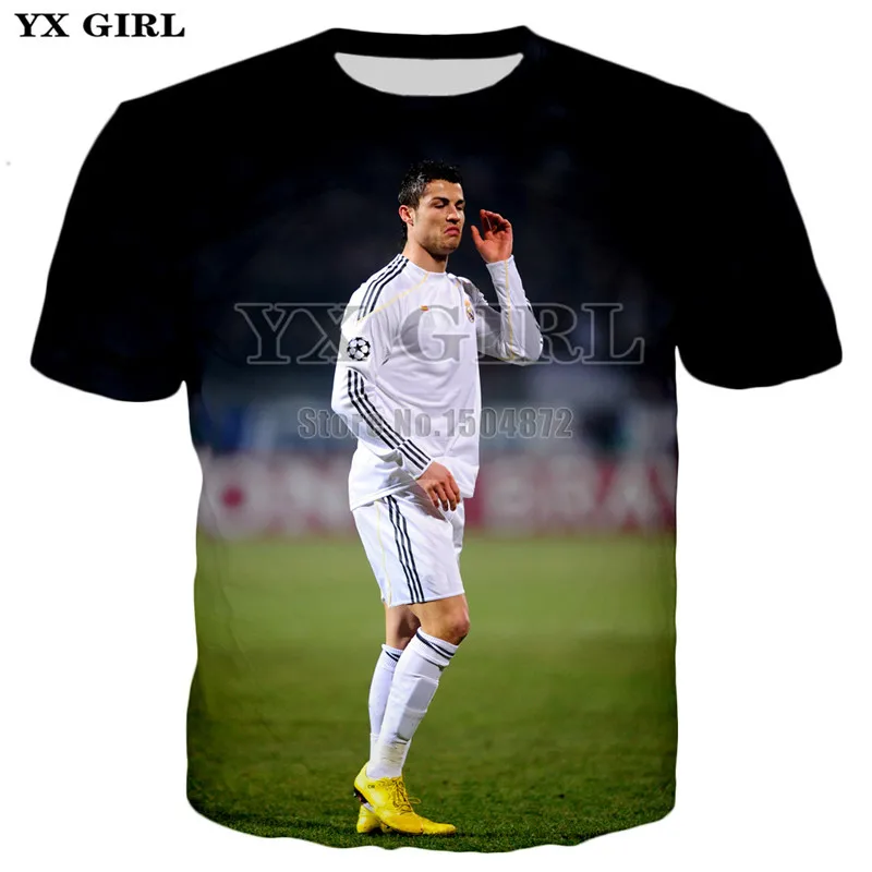 2019 m. Vasarą Mens Atsitiktinis marškinėliai trumpomis Rankovėmis Tees Vyrai/Moterys T-shirt Pobūdžio Cristiano Ronaldo 3d Atspausdintas Marškinėlius Unisex Viršūnės