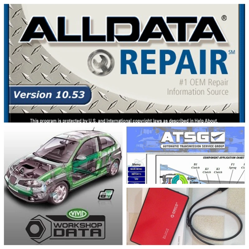 2020 Alldata auto Remonto Programinės įrangos visi duomenys v10.53 Vivid workshop duomenų atsg 2017 techninė pagalba lengviesiems automobiliams ir sunkvežimiams USB 3.0 Alldata