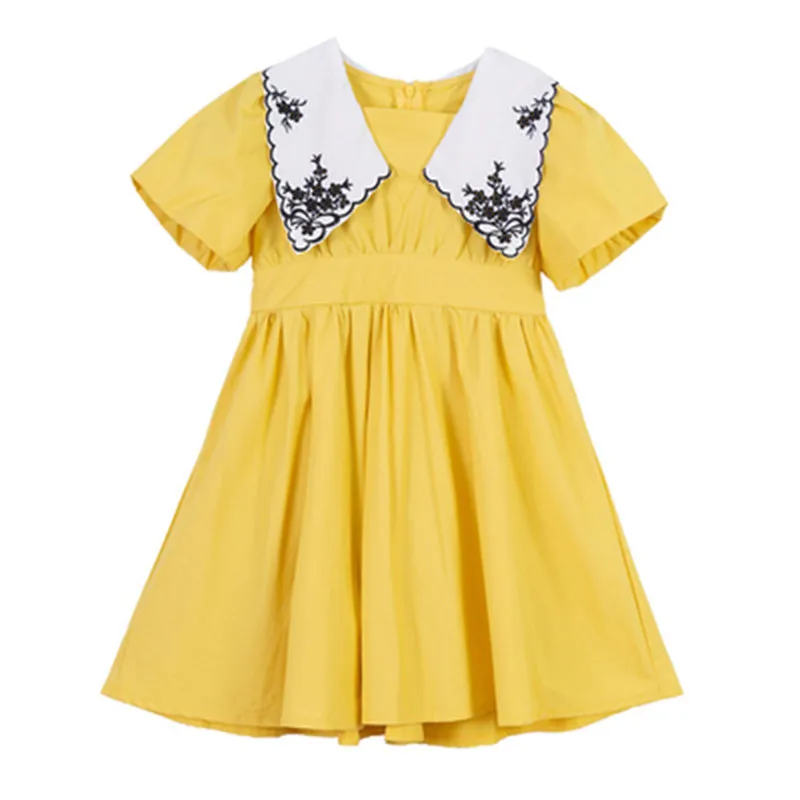 2020 M. Mergytę Vasaros Suknelė Siuvinėjimo Lankelio Burbulas Rankovėmis Bamblys Vaikai Princess Gimtadienio Suknelės Vestidos Vaikų Drabužiai