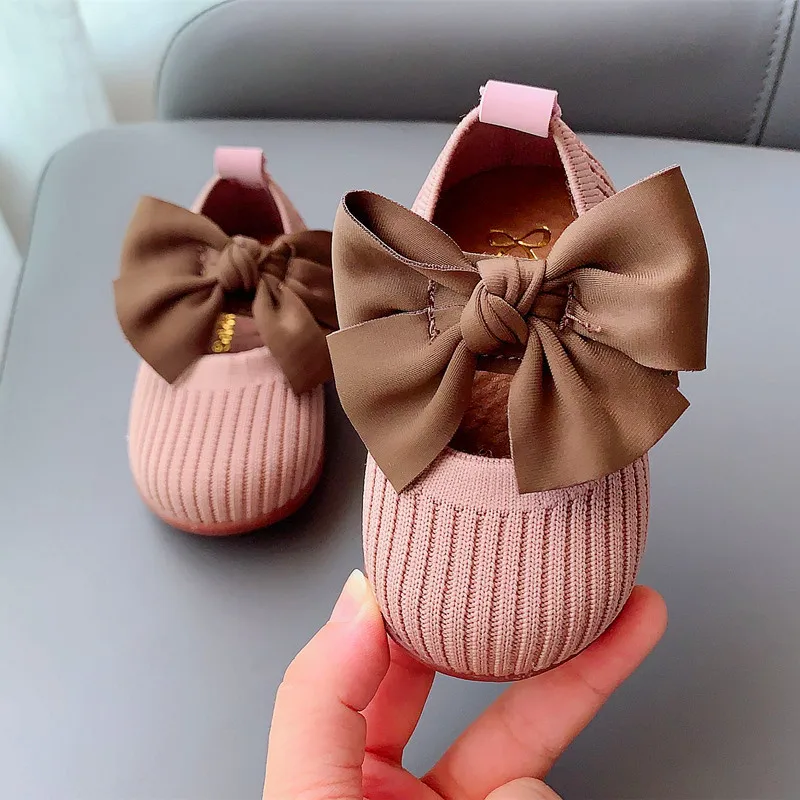 2020 M. Rudenį Merginos Odiniai Batai Nauji Korėjos Versija Lankas Aikštėje Burnos 1 Metų Maža Princesė Baby Soft-Soled Vaikiška Avalynė