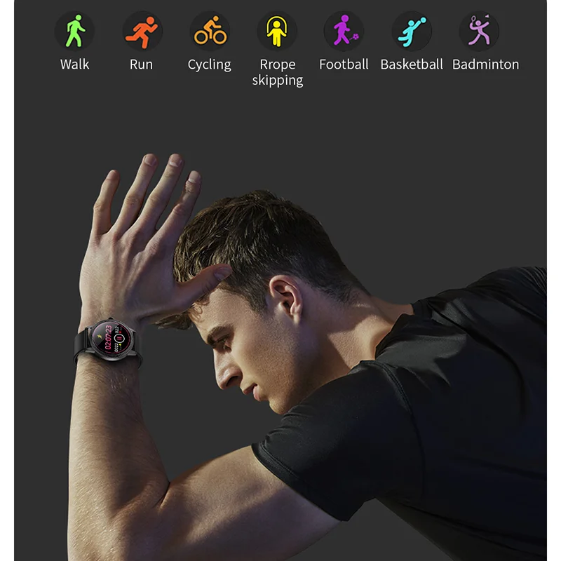 2020 Naujas Smart Watch Moterys Vyrai jutiklinių IP67 atsparus Vandeniui Širdies ritmo Monitorius Sport Fitness Tracker Smartwatch 