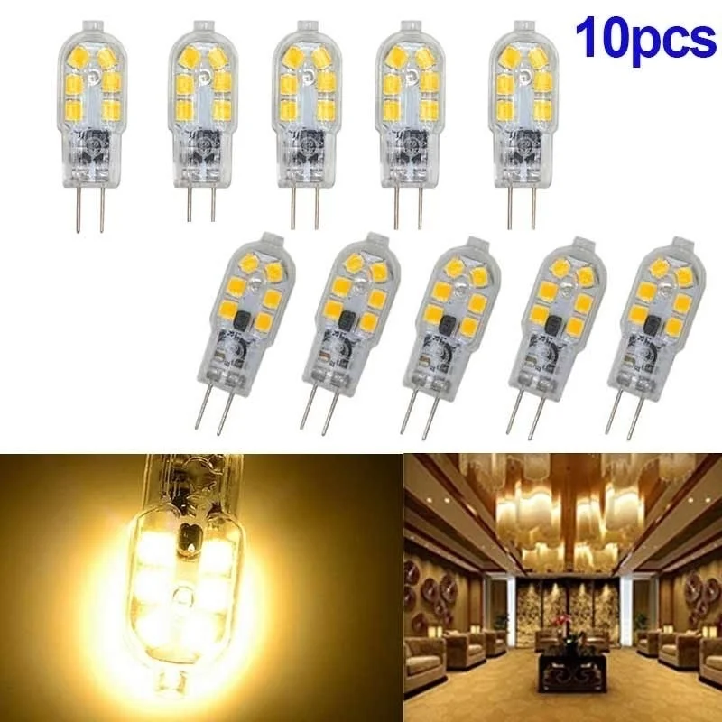 2020 Naują Atvykimo 10vnt/set G4 3W 12 LED Lemputės - Skaidrus + Sidabro AC/DC 12V