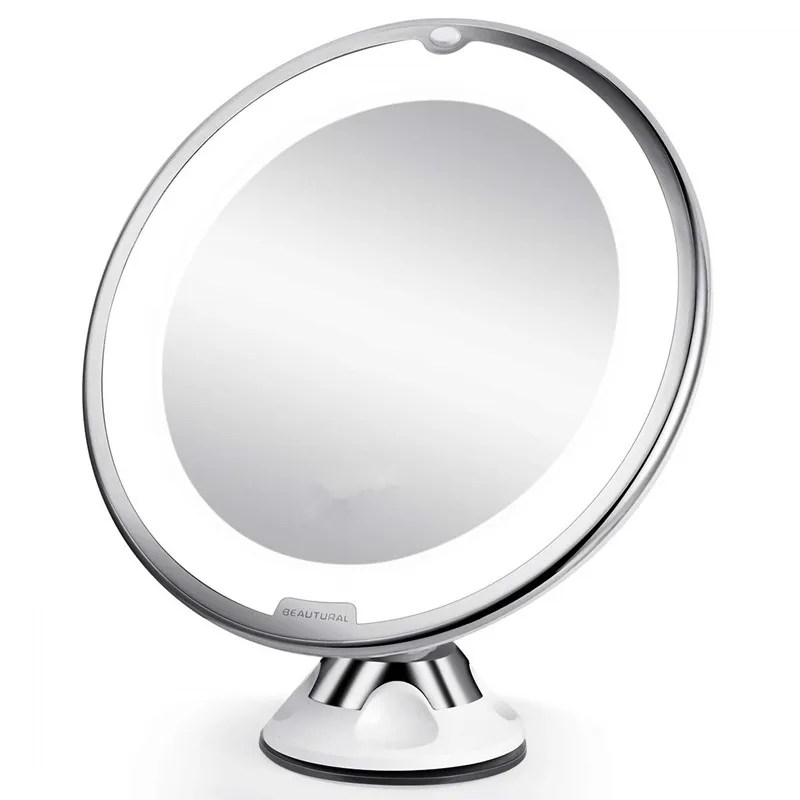 2020 kabinti makiažo veidrodis su šviesos kelionės didinamojo stiklo portable LED makiažo veidrodis su 10 kartų LED šviesos