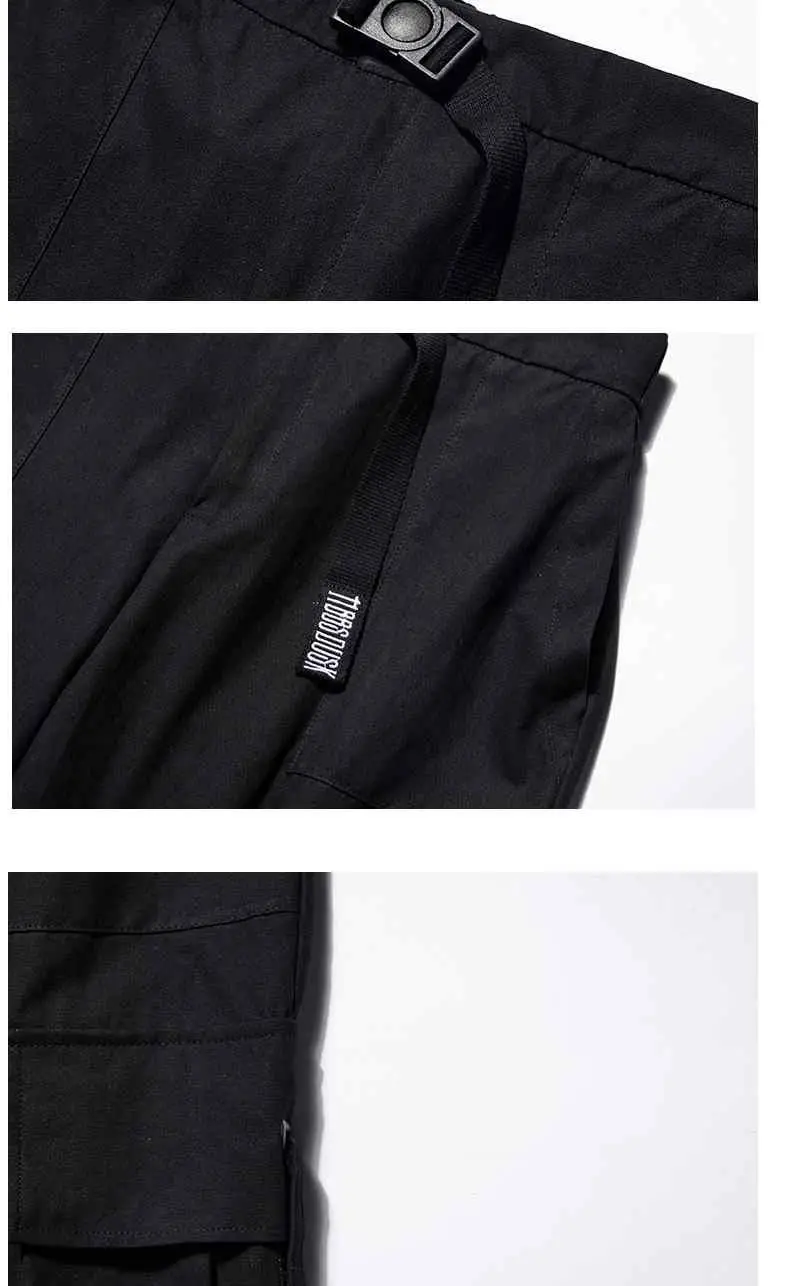 2020 metų Hip-Hop Streetwear Mens Poilsiu Black Vyrų Haremas Kelnės Multi-kišenės Juostelės Vyriškos Sportinės Kelnės Atsitiktinis Žmogus Kulkšnies Ilgio Kelnės