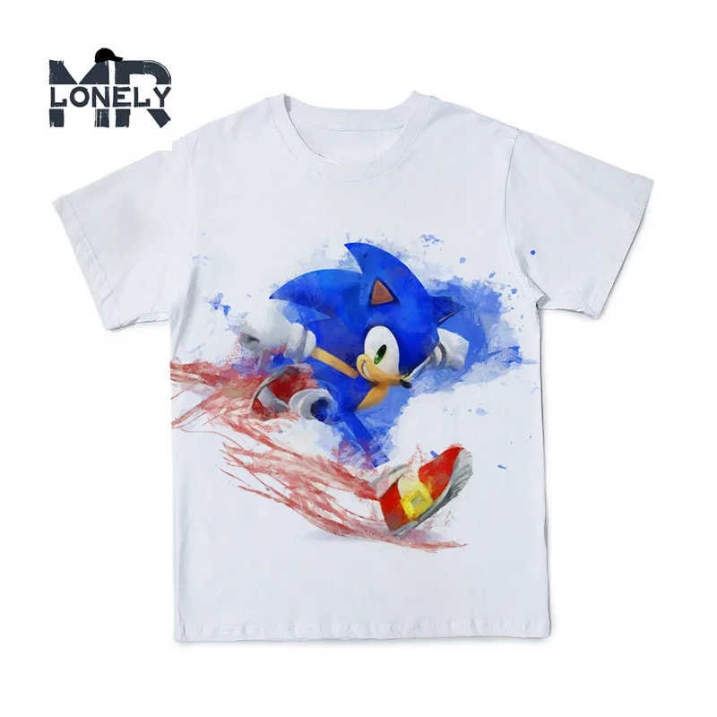 2021 3D t-marškinėliai Vyrams, Drabužiai Animacinių filmų Sonic Ežys Marškinėlius Mėlyna Spausdinti Drabužių Streetwear Tėvų-Vaikų Juokingi Marškinėliai, O-Kaklo