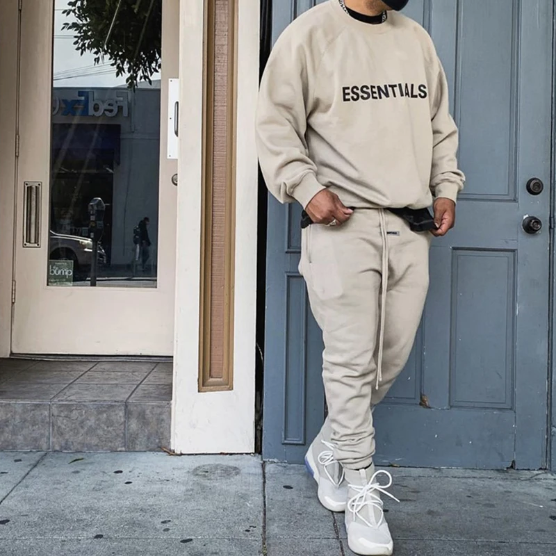 2021 Naujas Sweatpants Rūko Essentials Kanye West Džeris Lorenzo Prarasti Ovesized Kelnės Hip-Hop Medvilnės Hoodie Kelnės Vyrams Streetwear