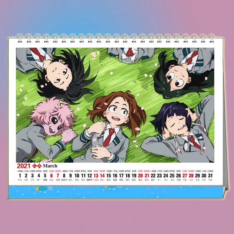 2021 Naujųjų Metų Kalendorių Anime Mano Herojus Akademinės Bendruomenės Bakugou Katsuki 13 Puslapių Darbastalio Kalendorių