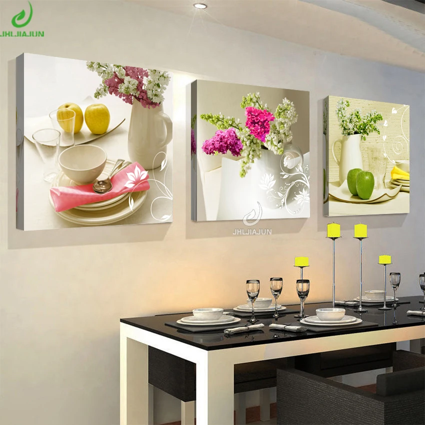 3 Gabalas Gėlių Nuotraukas Drobė Spausdinti Plakato Vaisių naftos Paveikslai, Virtuvės Modulinio Namo Apdaila už Kambarį