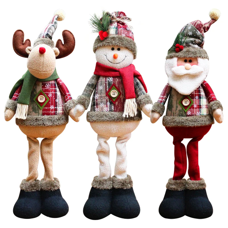 3 stilius 48cm Sniego Briedžių Santa Nuolatinis Lėlės Kalėdų Ornamentu Kalėdos Namų Puošybai mielas Papuošalai, gi metai prekes，dovana