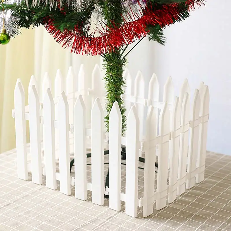 30 vnt Kalėdų medžio apdaila tvoros mini nuimamas plastiko tvora Kalėdų Kalėdų medžio apdaila balta spalva