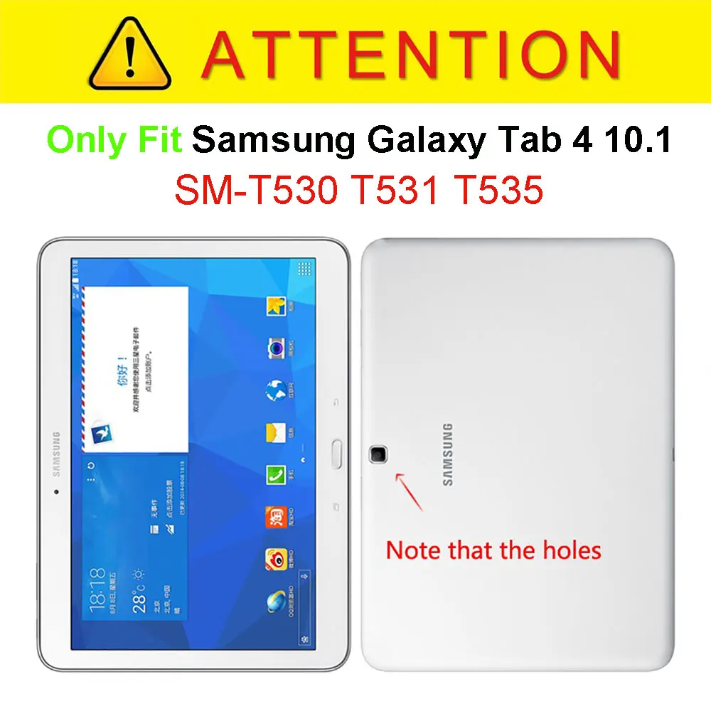 360 Sukasi PU Odinis dėklas, skirtas Samsung Galaxy Tab 10.1 SM-T530 T531 T535 Padengti 4 Tab 10.1 Išleidimo Funda Rubisafe Coque atveju