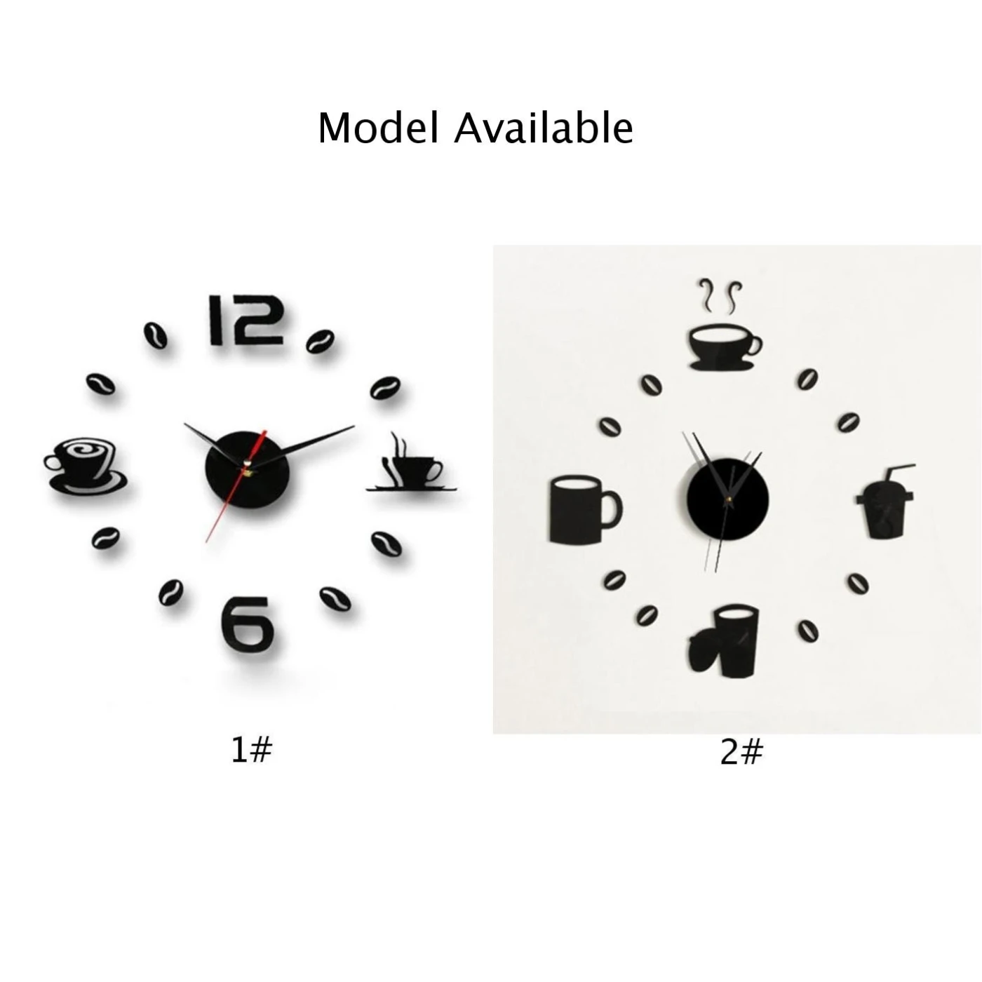 3D Sieninis Laikrodis Žiūrėti Lipdukas Juodas Numeris Mados ir Modernus Dizainas ir Didelis 