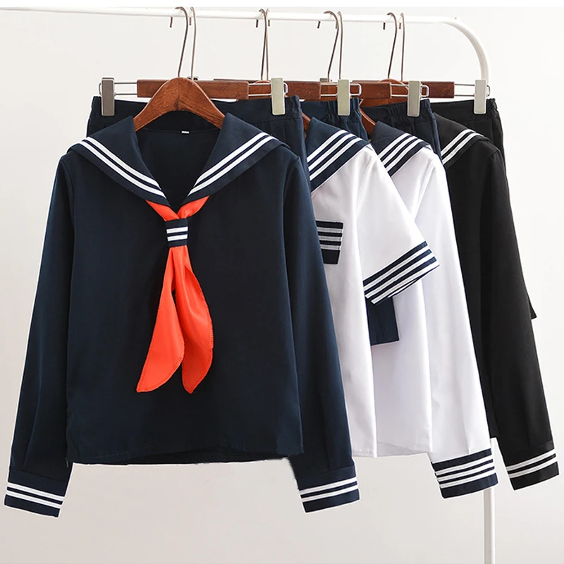 3pcs/set Mergaitės Japonų Mokyklos Sailor Vienodas Hell Girl Mados Mokyklos kurso, karinio jūrų Laivyno Jūreivis mokyklines Uniformas Cosplay Kostiumas U017
