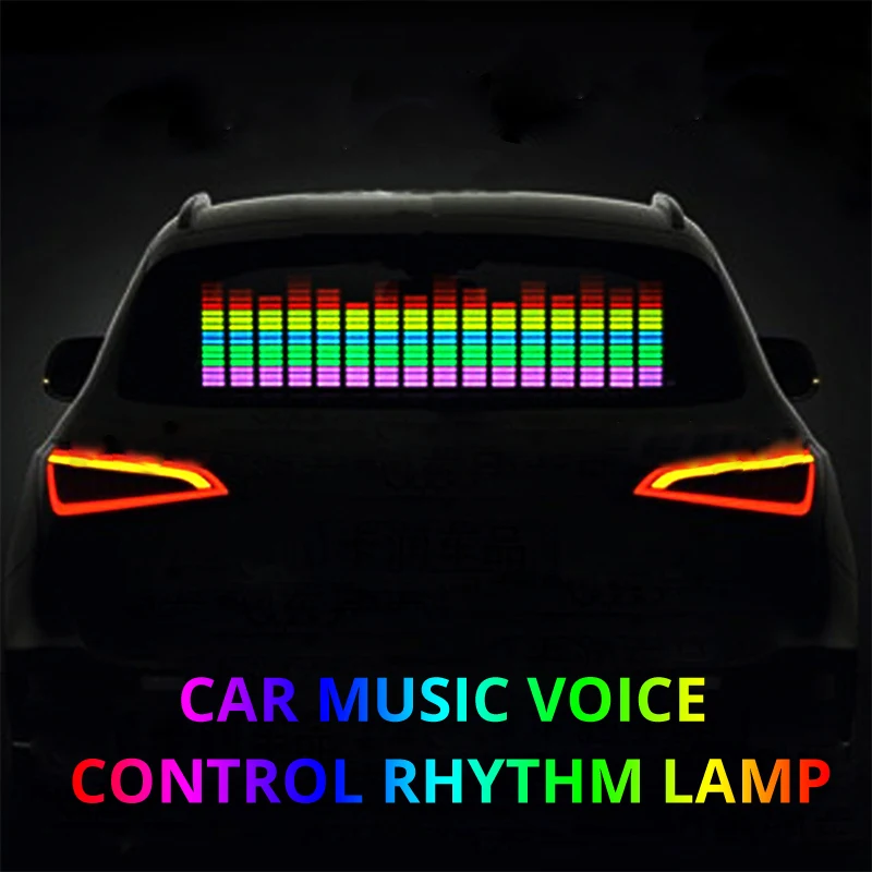 45X11CM Automobilį Auto Muzikos Ritmas Pasikeitė, Jumpy Lipdukas, LED Blykstė, Šviesos Lempa Įjungta Ekvalaizeris EL Lapas Galinio Lango Stilius