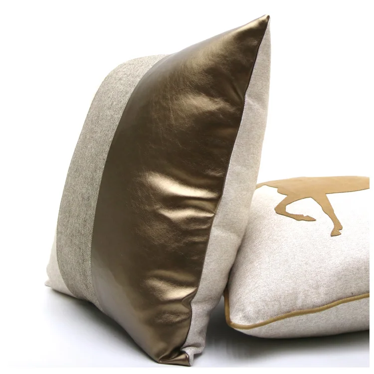 45cm Modernūs, prabangūs šviesiai rudos aukso PU odos pagalvėlė padengti atlošas arklių juosmens pagalvės užvalkalą pilka balta ruda pagalvę padengti