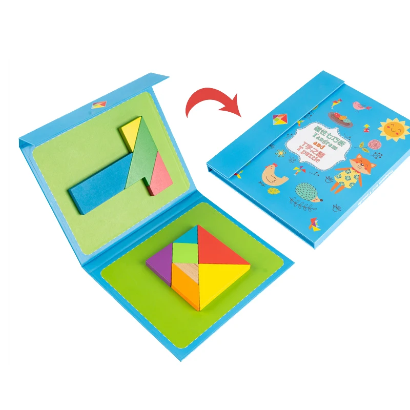 5 Rinkiniai Magnetinė 3D Dėlionė, Dėlionės Tangram Žaidimas Montessori Mokymo Švietimo Piešimo Lenta Žaidimai Žaislas Dovana Vaikams Smegenis