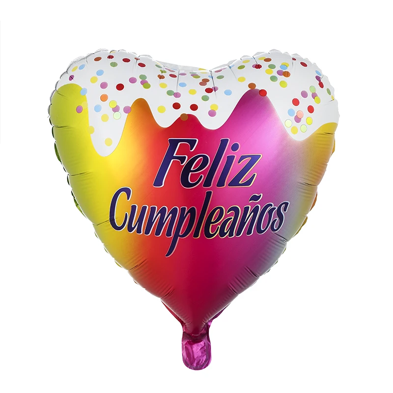 50pcs 18inch Naujas ispanų helio folija balionai Feliz cumpleaños balionai 