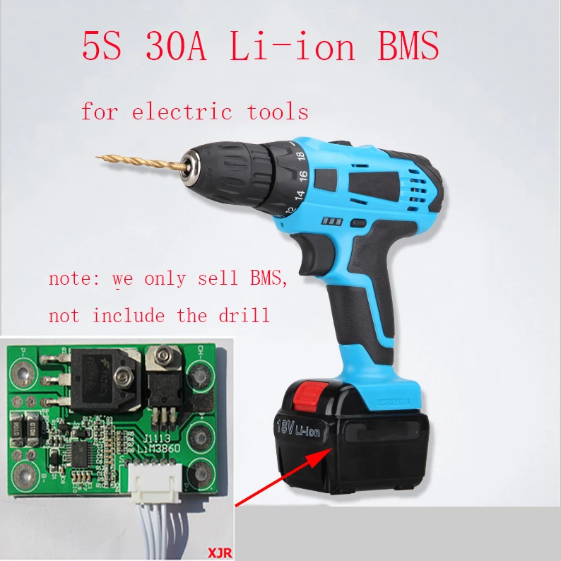 5S 30A PCM PCB BMS 18650 li-ion baterija apsaugoti valdyba, elektriniai įrankiai, gręžimo atsuktuvas