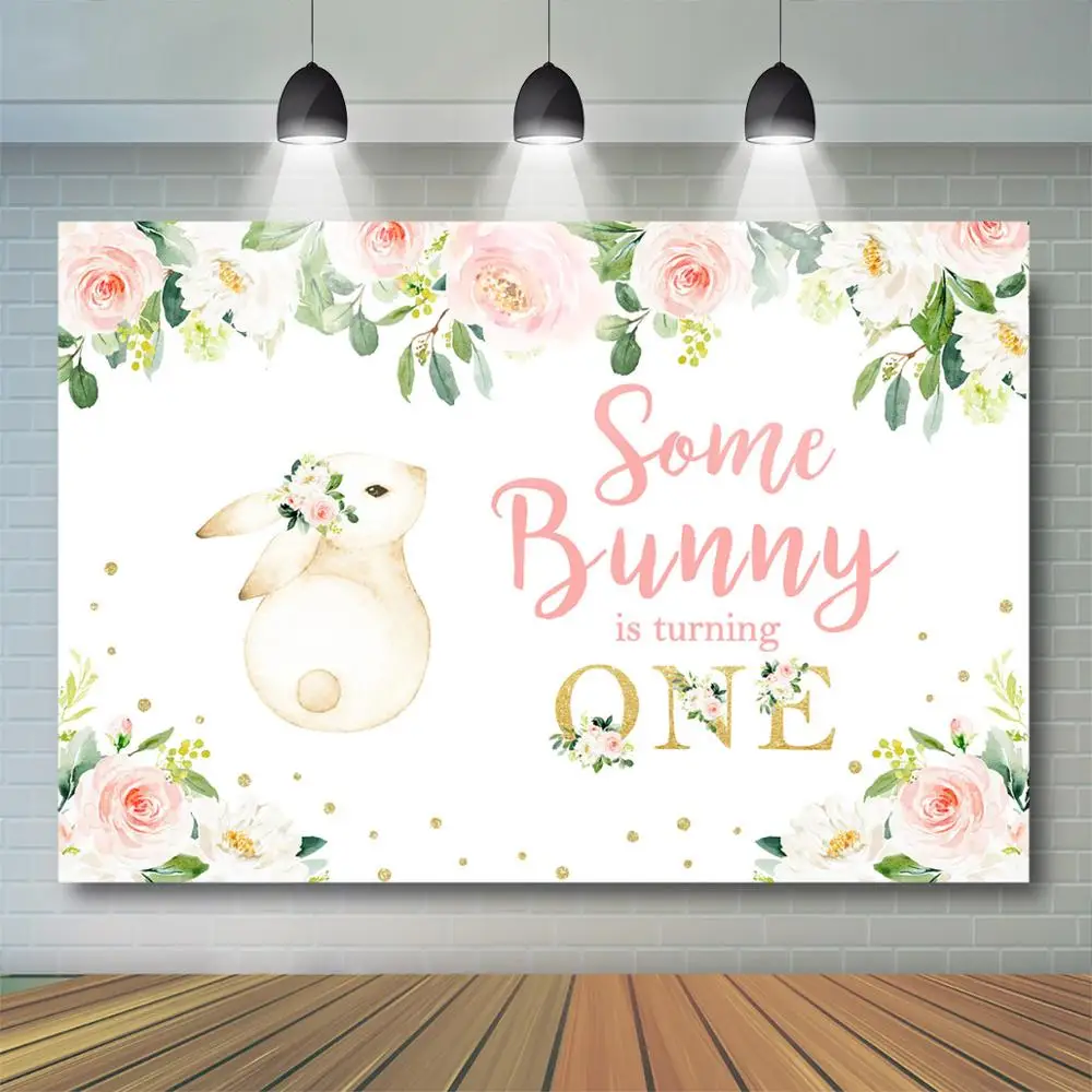 7x5ft Bunny Gimtadienio Tema Fonas Kai bunny yra Viena Šalis, Apdailos Mergina Pirmojo Gimtadienio Reklama