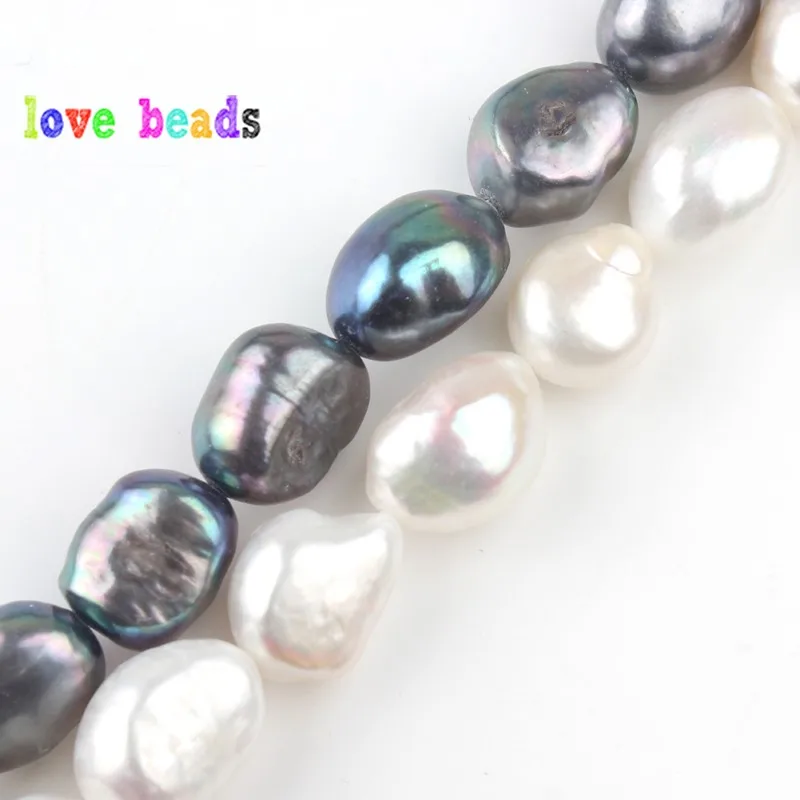 AA Natūrali Balta Juoda Perlų Karoliukai 10-11mm Nekilnojamojo Gėlavandenių Perlų Karoliukais Prarasti Pearl, 