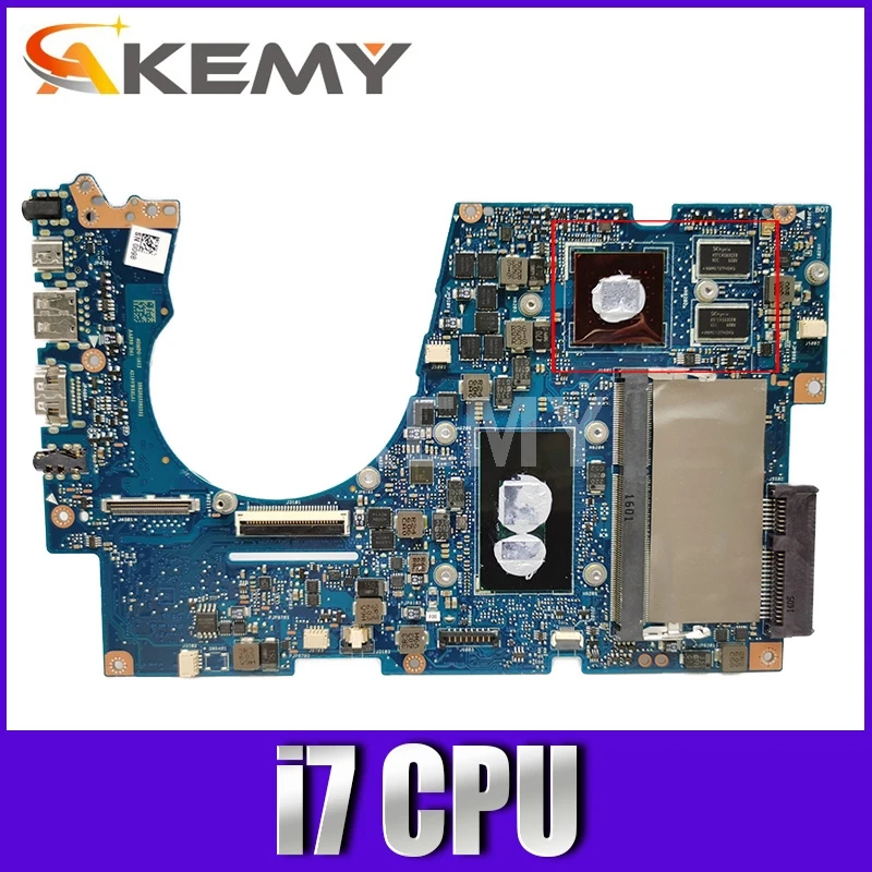Akemy UX303UB Nešiojamojo kompiuterio motininė plokštė, skirta ASUS Zenbook UX303UB UX303U originalus mainboard 4GB-RAM I7-6500U GT940M-2GB